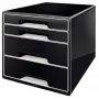 Leitz Desk Cube 4 συρτάρια, 4 συρτάρια, πλαστικό, μαύρο, 1 τεμ., 270 mm, 287 mm