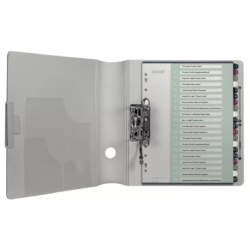 Leitz Index PC Printable 1-20 Style PP A4+, αριθμητικό ευρετήριο με tabs, πολυπροπυλένιο (PP), πολύχρωμο, κατακόρυφο, A4 Maxi, 245 mm