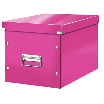 Leitz Box Click & Store WOW Cube Large κουτί αποθήκευσης, φούξια, χαρτόνι, 320 mm, 360 mm, 310 mm