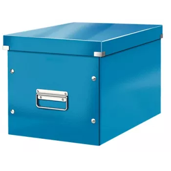 Leitz Box Click & Store WOW Cube μεγάλο κουτί αποθήκευσης, κουτί αποθήκευσης, μπλε, ορθογώνιο, χαρτόνι, μονόχρωμο, εσωτερικός χώρος