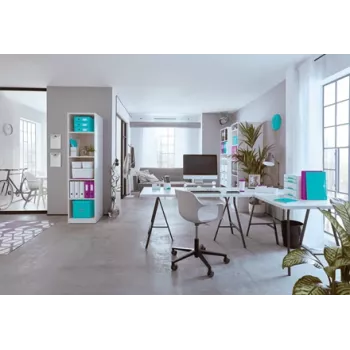 Leitz Box Click & Store WOW Cube μεγάλο κουτί αποθήκευσης, κουτί αποθήκευσης, τυρκουάζ, ορθογώνιο, χαρτόνι, μονόχρωμο, εσωτερικός χώρος