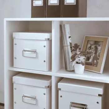 Leitz Click & Store WOW Cube μεσαίο κουτί αποθήκευσης, κουτί αποθήκευσης, λευκό, ορθογώνιο, χαρτόνι, μονόχρωμο, εσωτερικός χώρος