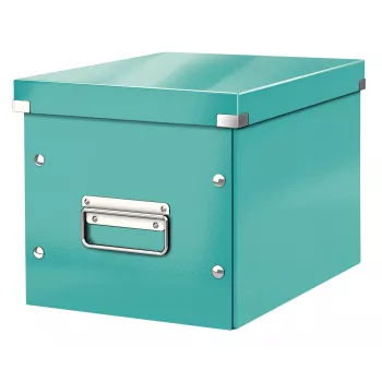 Leitz κουτί αποθήκευσης Click & Store WOW Cube Medium, τυρκουάζ, χαρτόνι, 260 mm, 260 mm, 240 mm