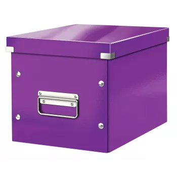 Leitz κουτί αποθήκευσης Click & Store WOW Cube Medium, μωβ, χαρτόνι, 260 mm, 260 mm, 240 mm