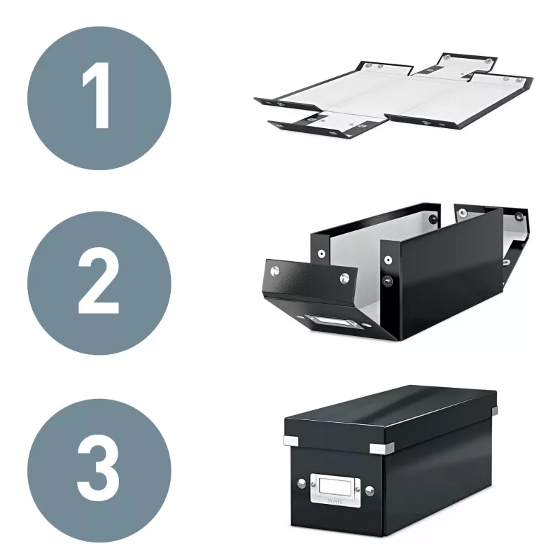 Leitz κουτί αποθήκευσης Click & Store WOW Cube Medium, μωβ, χαρτόνι, 260 mm, 260 mm, 240 mm