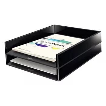 Leitz συρτάρι εγγράφων Dual Colour, πλαστικό, μαύρο, A4, A4, φυλλάδιο, κατάλογος, φάκελος, επίπεδος φάκελος, ντοσιέ, γράμμα, χαρτί, 267 mm