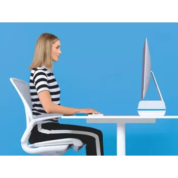 Leitz Βάση οθόνης ρυθμιζόμενη Ergo WOW, 68,6 cm (27 ίντσες), ρύθμιση ύψους, μπλε, λευκό