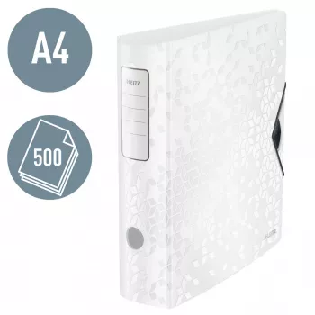 Leitz Αρχειοθήκη Active PP WOW A4/80mm, A4, δακτύλιος D, αρχειοθέτηση, Polyfoam, λευκό, 500 φύλλα