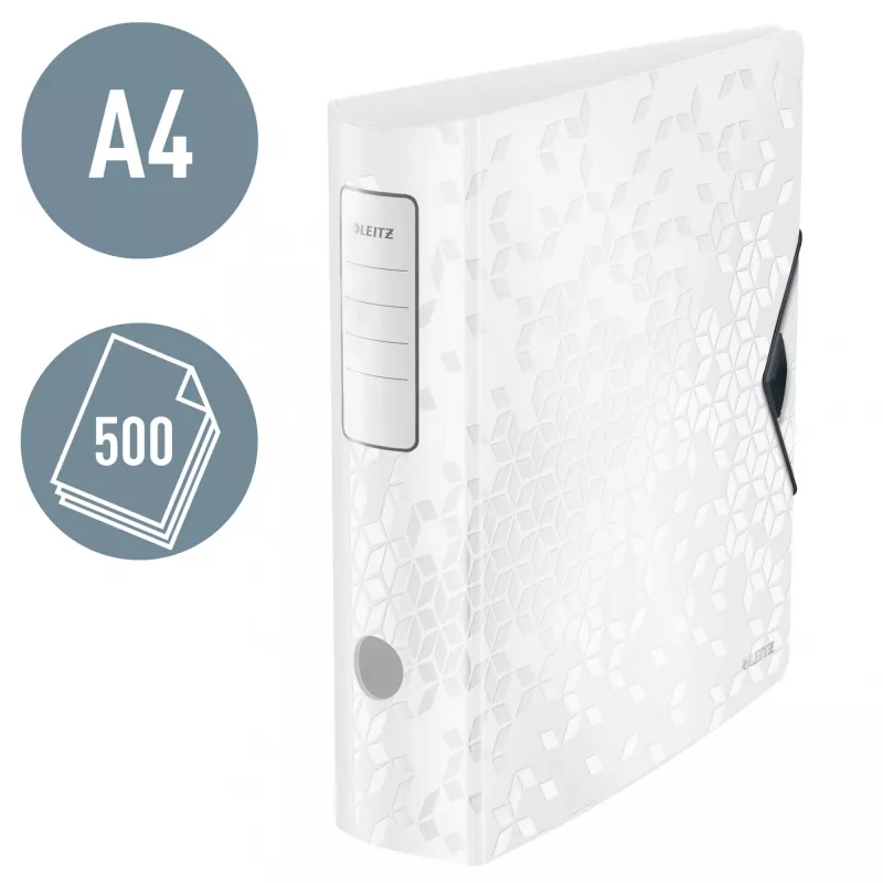 Leitz Αρχειοθήκη Active PP WOW A4/80mm, A4, δακτύλιος D, αρχειοθέτηση, Polyfoam, λευκό, 500 φύλλα