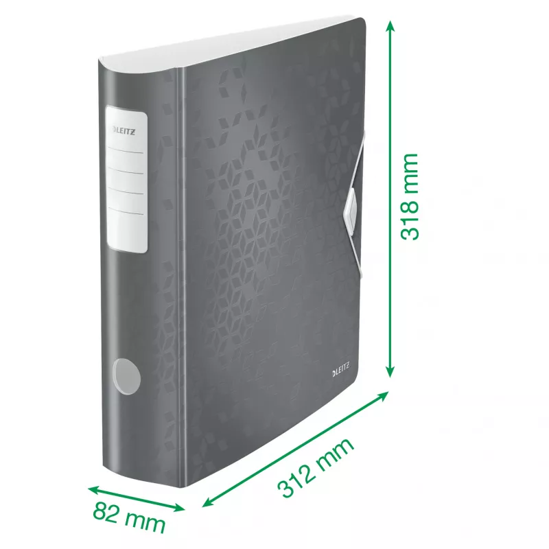 Leitz Αρχειοθήκη Active PP WOW A4/80mm, A4, δακτύλιος D, αρχειοθέτηση, Polyfoam, λευκό, 500 φύλλα
