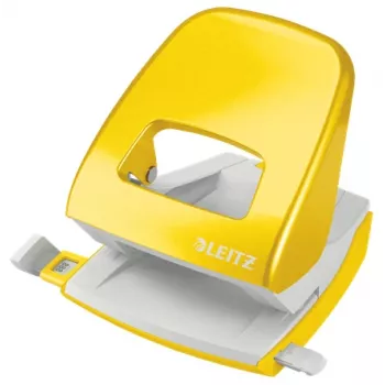 Leitz NeXXt Διακορευτής WOW 5008 Μεταλλικός 2 οπών / 30 φύλλων, 30 φύλλα, κίτρινο, μέταλλο, 8 cm, 5,5 mm, A4, A5, A6, Folio, US-Quart, 8 x 8 x 8 cm