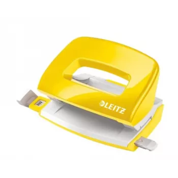 Leitz NeXXt Διακορευτής WOW Mini 2 οπών / 10 φύλλων, 10 φύλλα, κίτρινο, πλαστικό, 8 cm, 5,5 mm, A4, A5, A6, Folio, US-Quart, 8 x 8 x 8cm