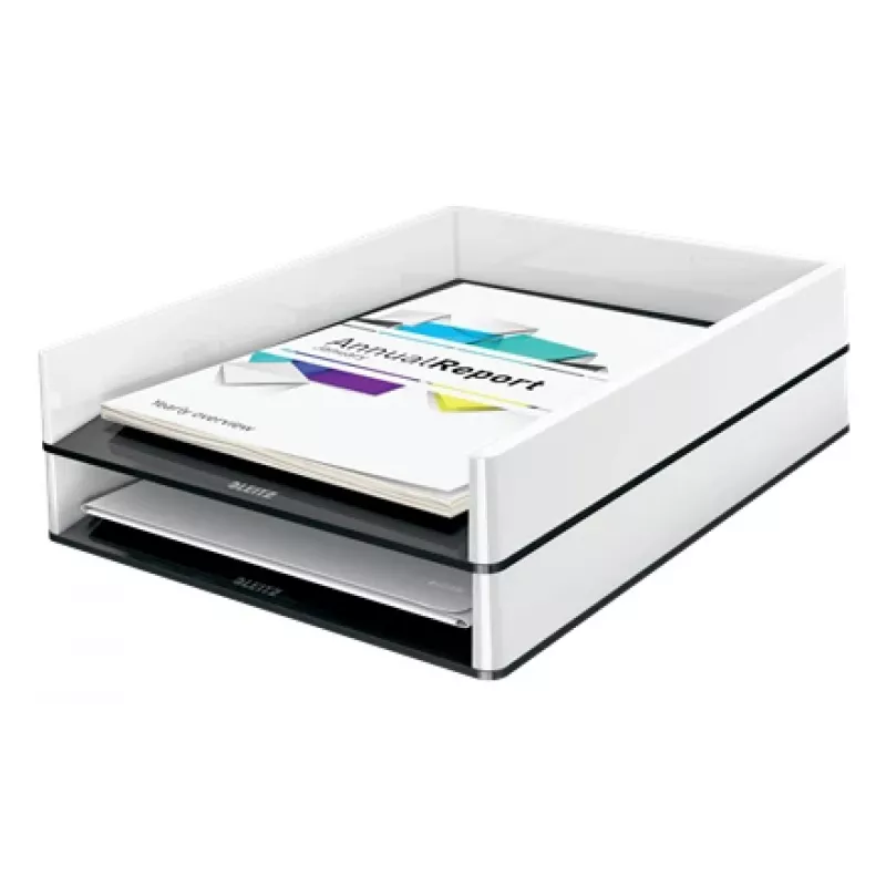 Leitz Θήκη εγγράφων WOW Dual Colour, πλαστικό, μαύρο, λευκό, A4, A4, 267 mm, 336 mm