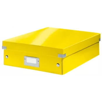 Leitz Click & Store WOW Medium Organiser Box, θήκη αποθήκευσης, κίτρινο, ορθογώνιο, χαρτόνι, μονόχρωμο, εσωτερικός χώρος