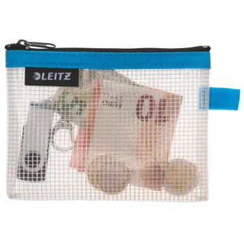 Leitz Travel Pouch αδιάβροχη WOW Small, unisex, τσάντα αξεσουάρ, Small, φερμουάρ, αδιάβροχη, μπλε
