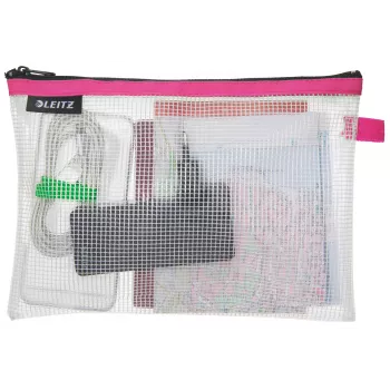 Leitz Travel Pouch αδιάβροχη WOW Medium, unisex, τσάντα αξεσουάρ, Medium, φερμουάρ, αδιάβροχη, ροζ