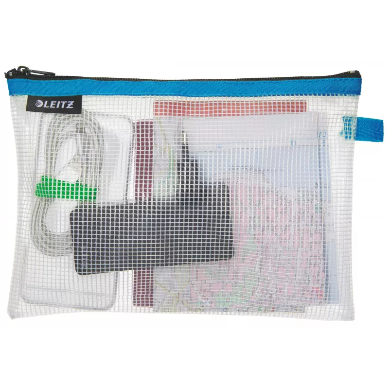 Leitz Travel Pouch αδιάβροχη WOW Medium, unisex, τσάντα αξεσουάρ, Medium, φερμουάρ, αδιάβροχη, μπλε