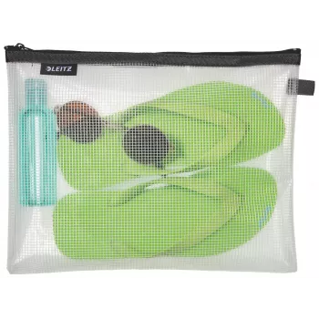 Leitz Travel Pouch αδιάβροχη WOW Large, unisex, τσάντα αξεσουάρ, μεγάλη, φερμουάρ, αδιάβροχη, μαύρη