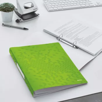 Leitz Ringbinder WOW PP A4 2RR/25mm, A4, στρογγυλός δακτύλιος, πολυπροπυλένιο (PP), πράσινο, 190 φύλλα, 80 g/m²