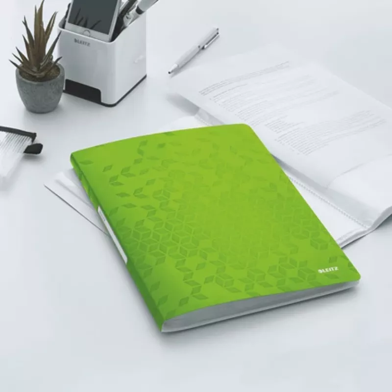 Leitz Display-Buch WOW PP 40 θήκες, πράσινο, πολυπροπυλένιο (PP), 40 θήκες, 40 φύλλα, κατακόρυφο, A4
