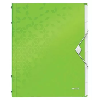 Leitz Divider Book WOW PP 6 καρτέλες, συμβατικός φάκελος αρχείου, A4, πολυπροπυλένιο (PP), πράσινο, γυαλιστερό, 200 φύλλα