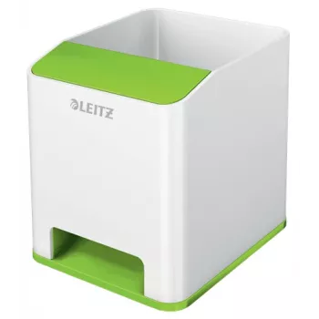 Leitz Sound βάση στυλό WOW, πράσινο, λευκό, πολυστυρόλιο (PS), 90 mm, 100 mm, 101 mm, 140 g
