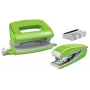 Leitz Stapler & Locher Set Mini WOW, 10 φύλλα, πράσινο, P2, μέταλλο, πλαστικό, 3,5 cm, 100 συνδετήρες