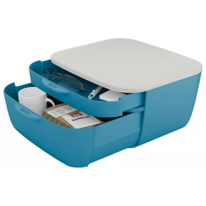 Leitz Cosy συρτάρι, 2 συρτάρια, πολυστυρόλιο (PS), μπλε, λευκό, 1 τεμ., 251 mm, 143 mm