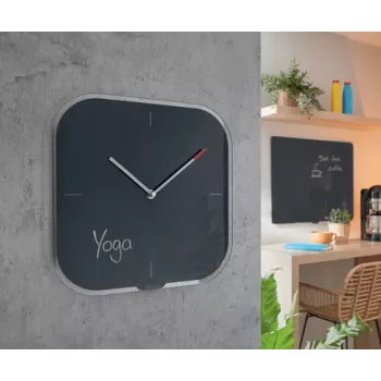 Leitz Cosy Silent γυάλινο επιτοίχιο ρολόι, τετράγωνο, μαύρο, 300 mm, 300 mm, 40 mm, 1,6 kg