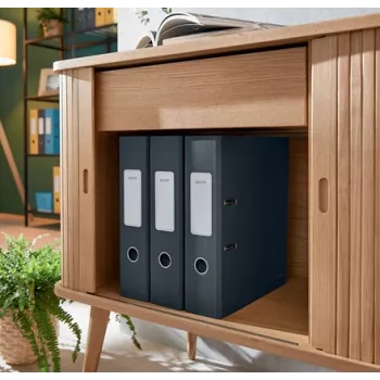 Leitz 180° Cosy Hebelordner Soft Touch 80 mm, A4, χαρτόνι, μαύρο, ανάγλυφη επιφάνεια, 600 φύλλα, 80 g/m²