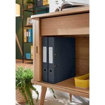 Leitz 180° Cosy Κλασέρ με δακτυλίους Soft Touch 50 mm, A4, χαρτόνι, μαύρο, ανάγλυφη επιφάνεια, 350 φύλλα, 80 g/m²