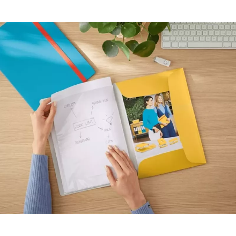 Leitz Cosy Mobile Display Book Plus, κίτρινο, πολυπροπυλένιο (PP), 20 θήκες, κατακόρυφο, A4, 231 mm