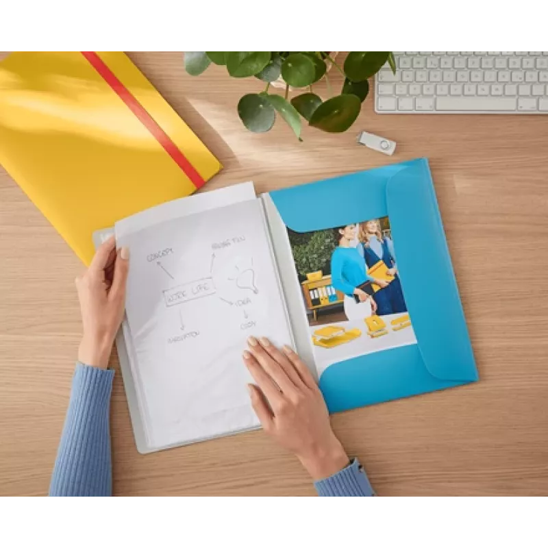 Leitz Cosy Mobile Display Book Plus, μπλε, πολυπροπυλένιο (PP), 20 θήκες, κατακόρυφο, A4, 231 mm