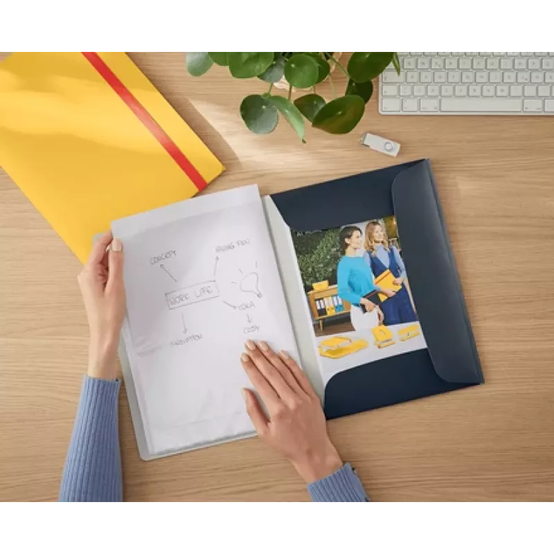 Leitz Cosy Mobile Display Book Plus, γκρι, πολυπροπυλένιο (PP), 20 θήκες, κατακόρυφο, A4, 231 mm
