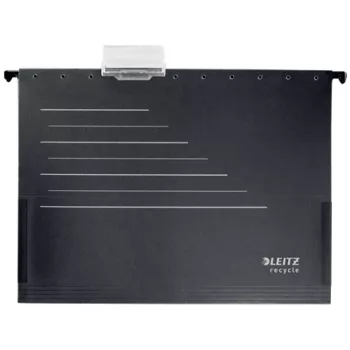 Leitz Alpha® Recycle Χαρτοφύλακας με λαβή από χαρτόνι, A4, μαύρο, χαρτόνι, 80 g/m², 150 φύλλα, 348 mm