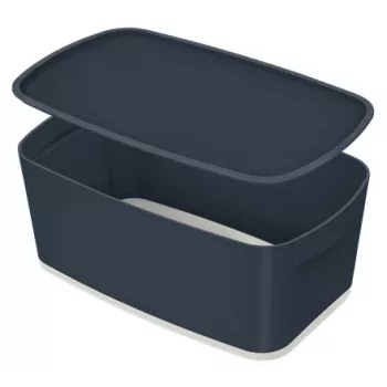 Leitz MyBox Cosy Small με καπάκι, κουτί αποθήκευσης, κουτί αποθήκευσης, γκρι, ορθογώνιο, πλαστικό, μονόχρωμο, εσωτερικός χώρος