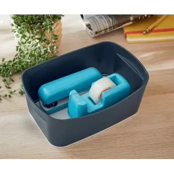 Leitz MyBox Cosy Λεκάνη αποθήκευσης, κουτί αποθήκευσης, γκρι, ορθογώνιο, πλαστικό, μονόχρωμο, εσωτερικός χώρος