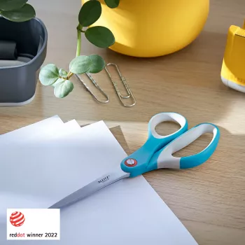 Leitz Cosy Titanium Ψαλίδι γραφείου 205 mm, Ενήλικες, ίσια κοπή, Μεμονωμένο, Μπλε, Ανοξείδωτο ατσάλι, Ψαλίδι γραφείου