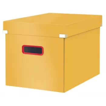 Leitz Click & Store Cosy Cube Large Κουτί αποθήκευσης, Κουτί αποθήκευσης, Κίτρινο, Ορθογώνιο, Χαρτόνι, Μονόχρωμο, Εσωτερικός χώρος