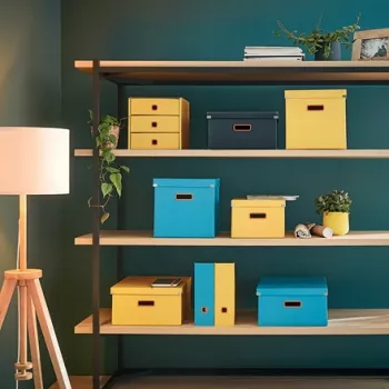 Leitz Click & Store Cosy Medium Κουτί αποθήκευσης, Κουτί αποθήκευσης, Κίτρινο, Ορθογώνιο, Χαρτόνι, Μονόχρωμο, Εσωτερικός χώρος