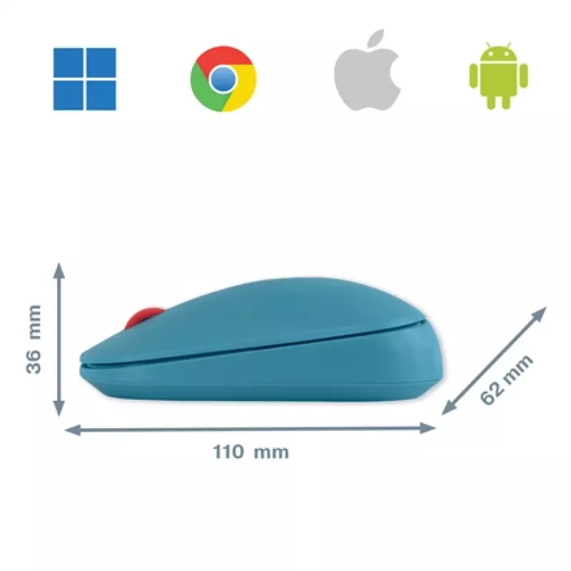 Leitz Cosy Ασύρματο ποντίκι, αμφίχειρο, RF Wireless + Bluetooth, 4000 DPI, Μπλε