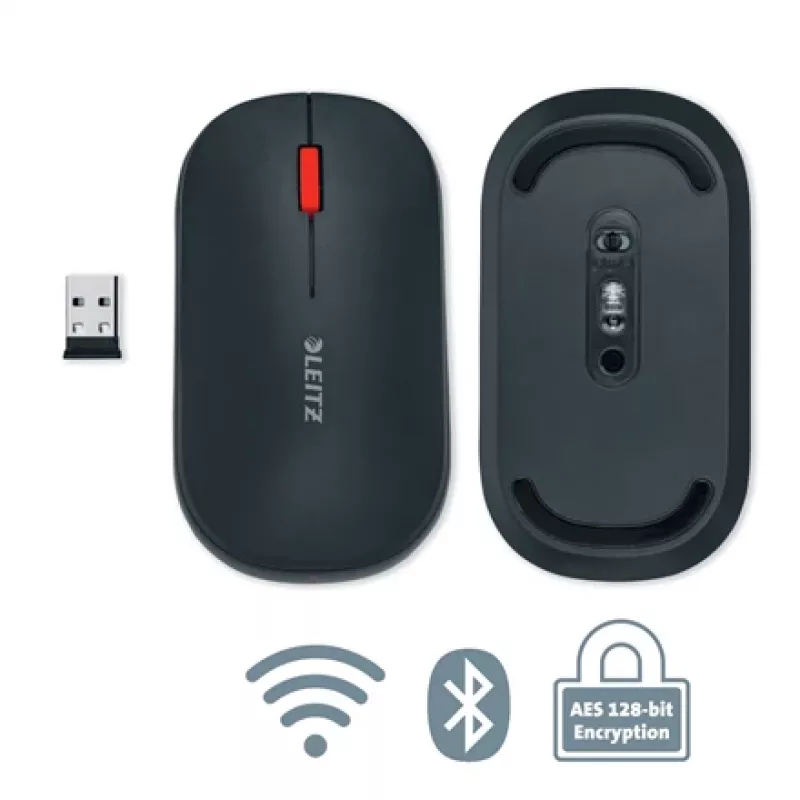 Leitz Cosy Ασύρματο ποντίκι, αμφίχειρο, RF Wireless + Bluetooth, 4000 DPI, Γκρι