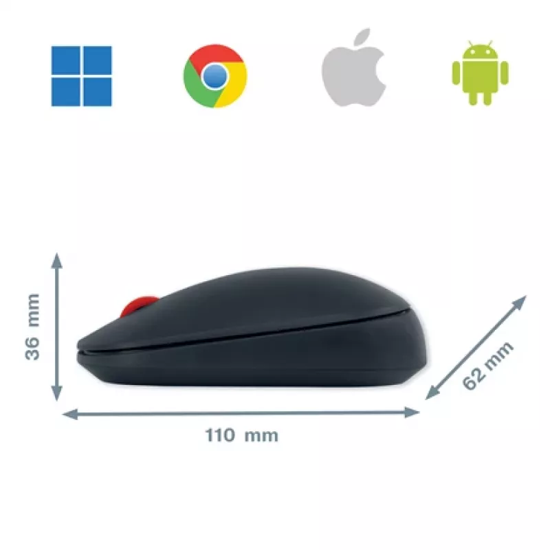 Leitz Cosy Ασύρματο ποντίκι, αμφίχειρο, RF Wireless + Bluetooth, 4000 DPI, Γκρι