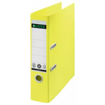 Leitz 180° Recycle φάκελος αρχειοθέτησης με μοχλό, A4, στρογγυλός δακτύλιος, αποθήκευση, χαρτόνι, κίτρινο, κίτρινο