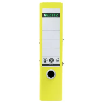 Leitz 180° Recycle φάκελος αρχειοθέτησης με μοχλό, A4, στρογγυλός δακτύλιος, αποθήκευση, χαρτόνι, κίτρινο, κίτρινο
