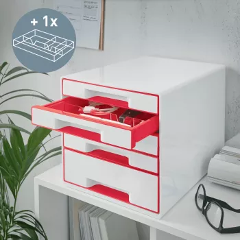 Leitz συρταριέρα WOW Cube 5 συρτάρια, 5 συρτάρια, πλαστικό, 270 mm, 287 mm, 363 mm, 3,59 kg