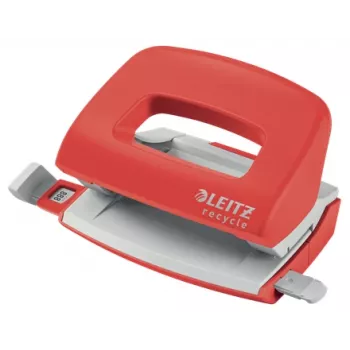 Leitz NeXXt Recycle Mini Διακορευτής, 10 φύλλα, Κόκκινο, Πλαστικό, 8 cm, 5,5 mm, A4, A5, A6, Folio, US-Quart, 8 x 8 x 8 cm