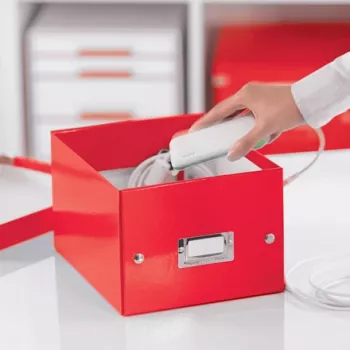 Leitz Click & Store WOW Μικρό κουτί αποθήκευσης, Κουτί αποθήκευσης, Κόκκινο, Ορθογώνιο, Χαρτόνι, Μονόχρωμο, Εσωτερικός χώρος