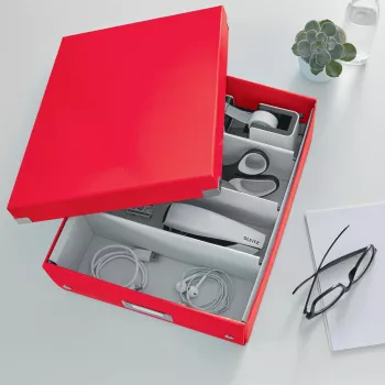 Leitz Click & Store WOW Medium Organiser Box, Κουτί αποθήκευσης, Κόκκινο, Ορθογώνιο, Χαρτόνι, Μονόχρωμο, Εσωτερικός χώρος