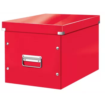 Leitz Box Click & Store WOW Cube Large Κουτί αποθήκευσης, Κουτί αποθήκευσης, Κόκκινο, Ορθογώνιο, Χαρτόνι, Μονόχρωμο, Εσωτερικός χώρος